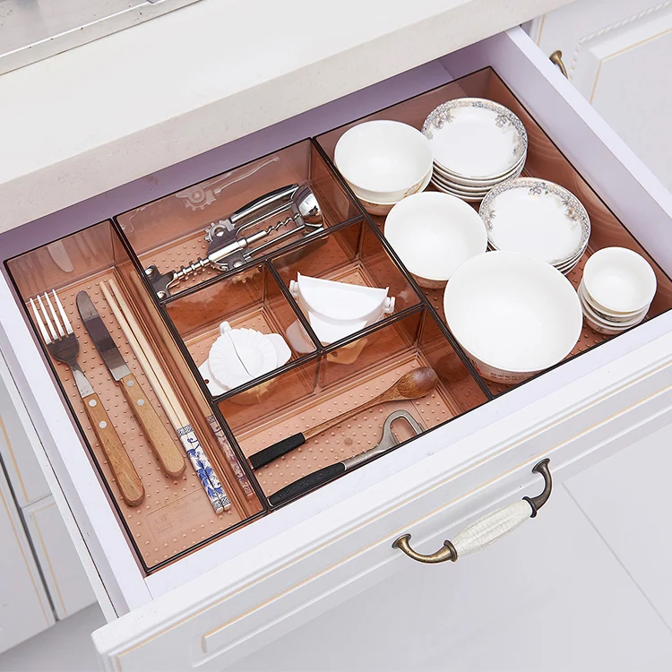 

Kitchen Clear Organizer Plastic Divided Storage Box Stackable Drawer Storage Boxes & Bins for Drawer Storage Use Rectangle 200