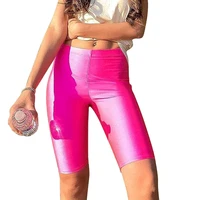 

Custom Wholesale Active Gym Fashion High Waist Pink Sexy Ladies short pants Summer Neon Women Biker Shorts