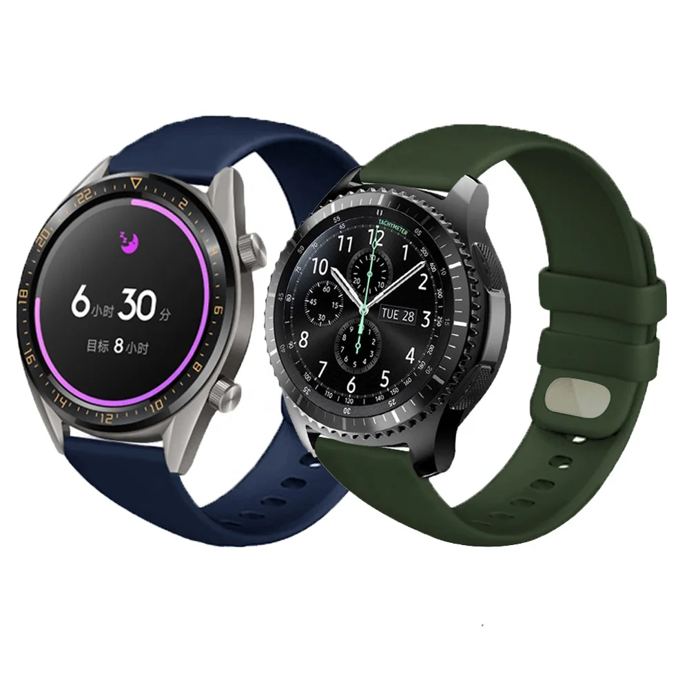 

rubber Watch Band For OPPO samsung galaxy gear s3 huawei GT2 strap amazfit bip Universal size silicone watch bands strap, 1colors