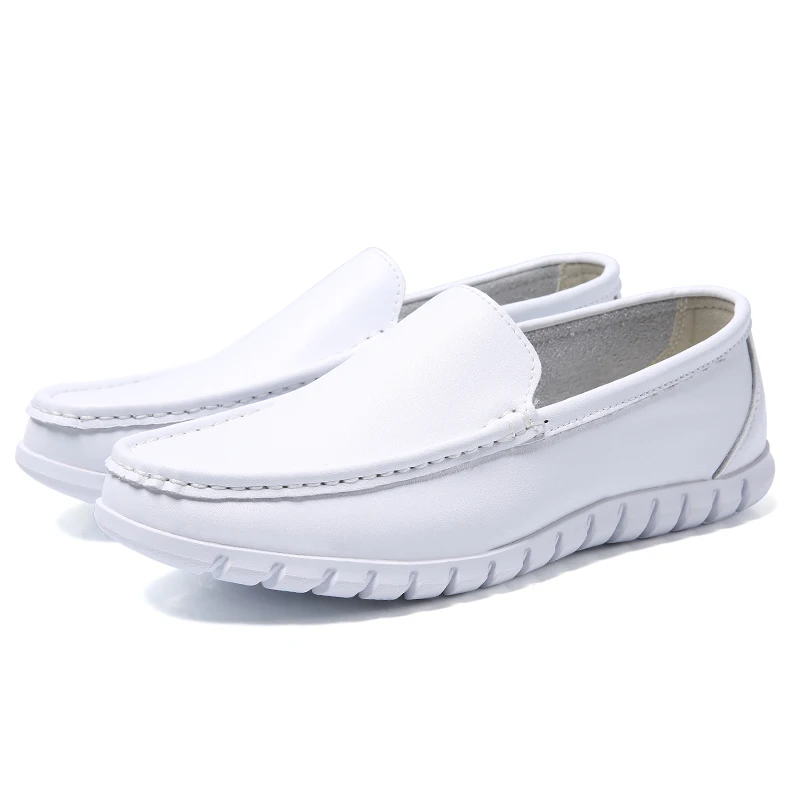 mens white leather nursing shoes