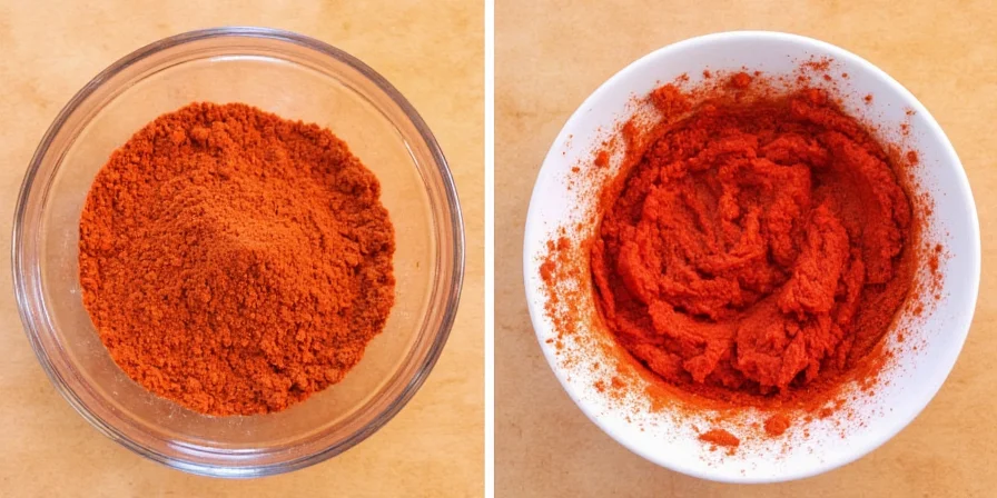 Mixing Tomato Powder with Water to Make Paste