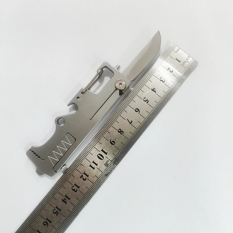 Stainless Steel Metal Alloy Multi-Functional Banner Screwdriver Ruler Bottle Opener Multi Tools Carabiner With Knife