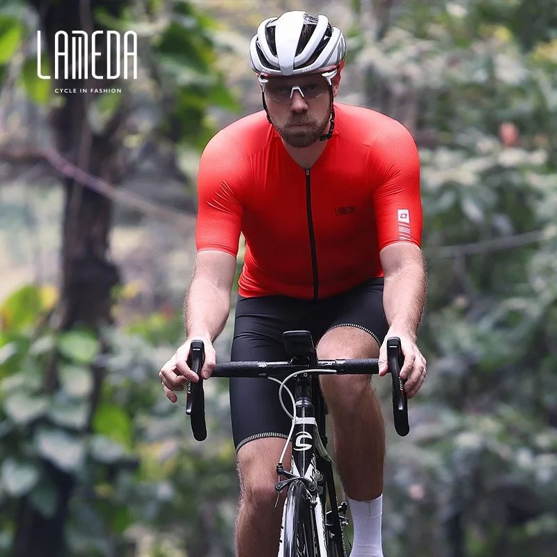 

Drop shipping Lameda 3D Cutting Breathable Men Cycling short sleeve Clothing