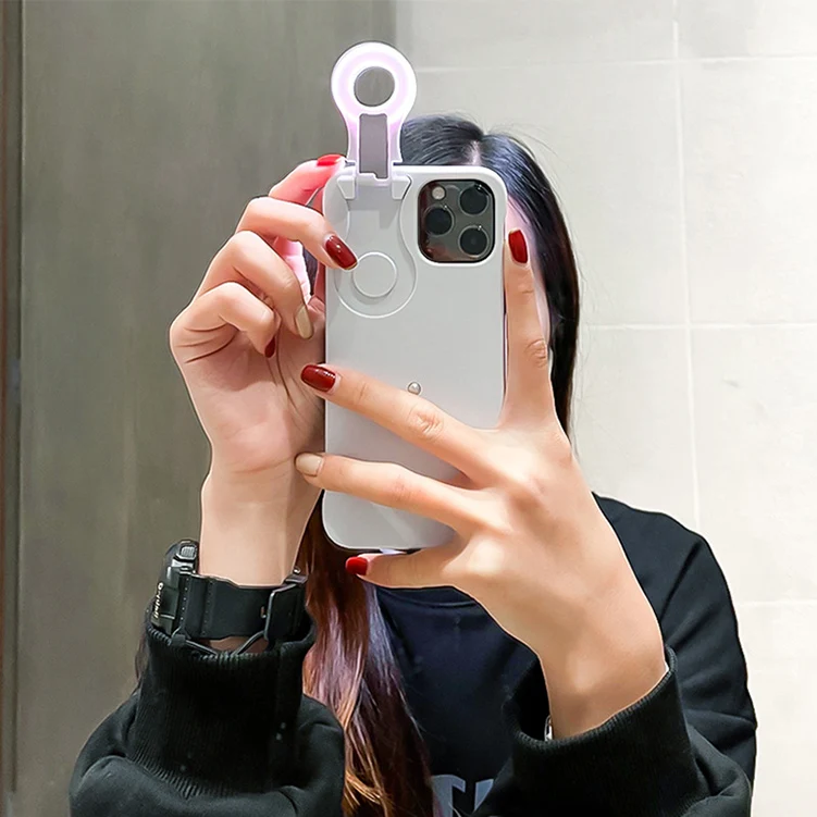 

Led Selfie ring fill light Cover Ring Light Phone Case with selfie light For iPhone 12, Custom