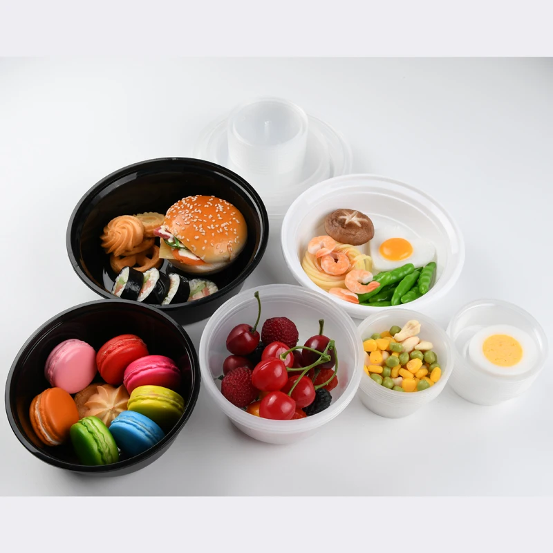 

eco healthy black plastic meal prep containers ,take away out plastik bento lunch boxes, pp disposable food containers