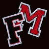 Fashion Design Custom Embroidery Chenille Letters Patches with Diamantes