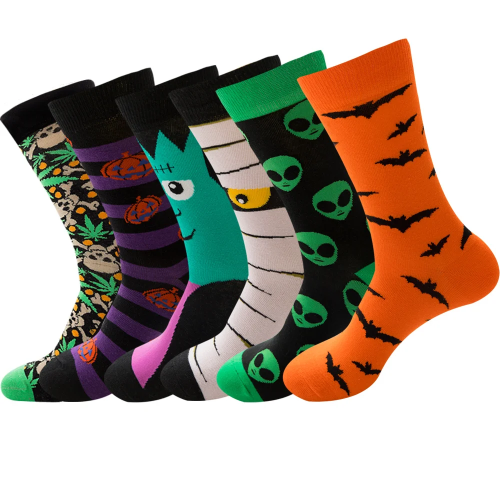 

Halloween Festival Personalize Cotton Mens Unisex Sports Crew Socks For Party