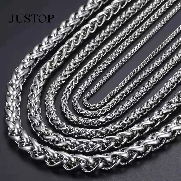 

Hot Selling European 18K Gold Plated Stainless Steel Twist Chain Necklace Stainless Steel Twisted Chain Necklace