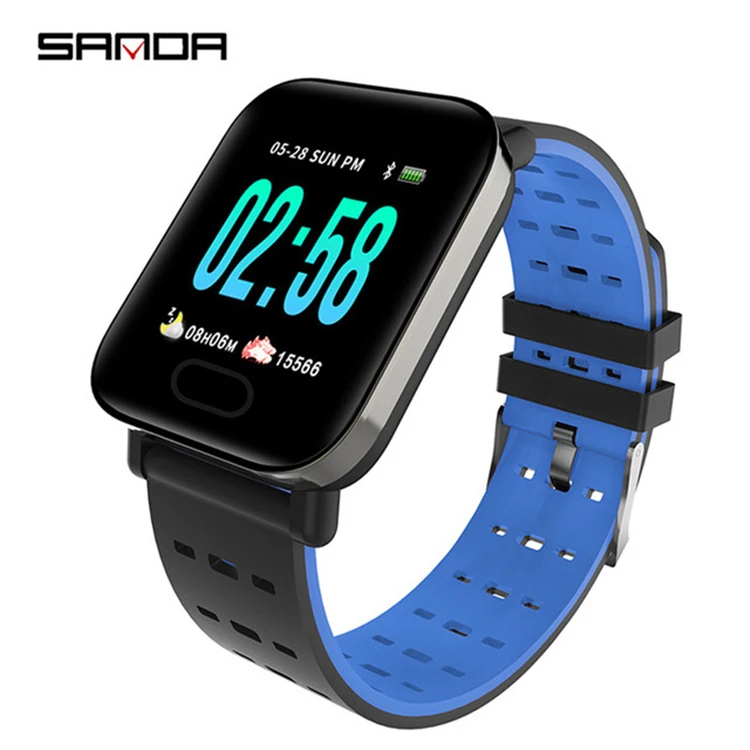 

SANDA A6 Blood Pressure Smart Bracelet Large Color Screen Fitness Tracker Step Counter Activity Monitor Smart Watch For Sport
