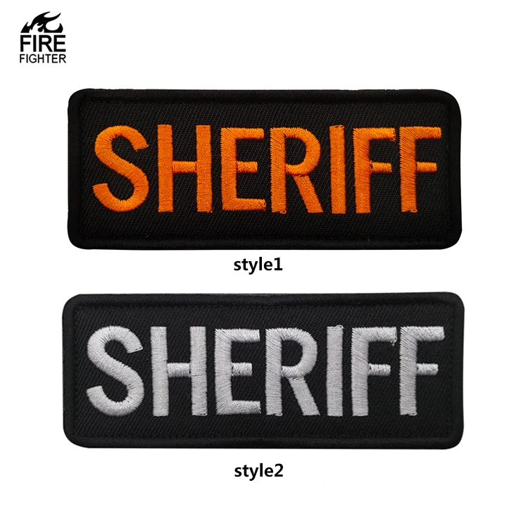 

Regular Embroidery Cloth Fabric Sheriff Patch Black and Gold for Police Tactical Vest Jacket Uniform Plate Carrier Back Panel