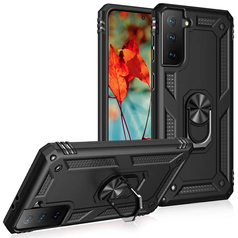 

Amazon Magnetic Car Ring Kickstand Armor Hybrid 2 in 1 TPU PC Mobile Phone Case For iPhone 12 11 Pro Max XS XR For Samsung S30P, Multi colors