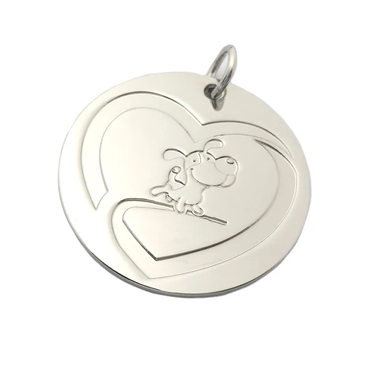 
Personal logo custom engraved logo charm beads jewelry tags for bracelet 