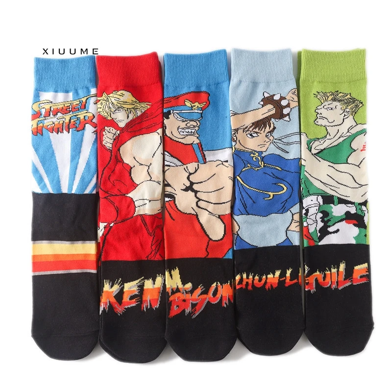 

New manufacturer combed cotton Street Fighter Series Fighting Anime mens cartoon Socks