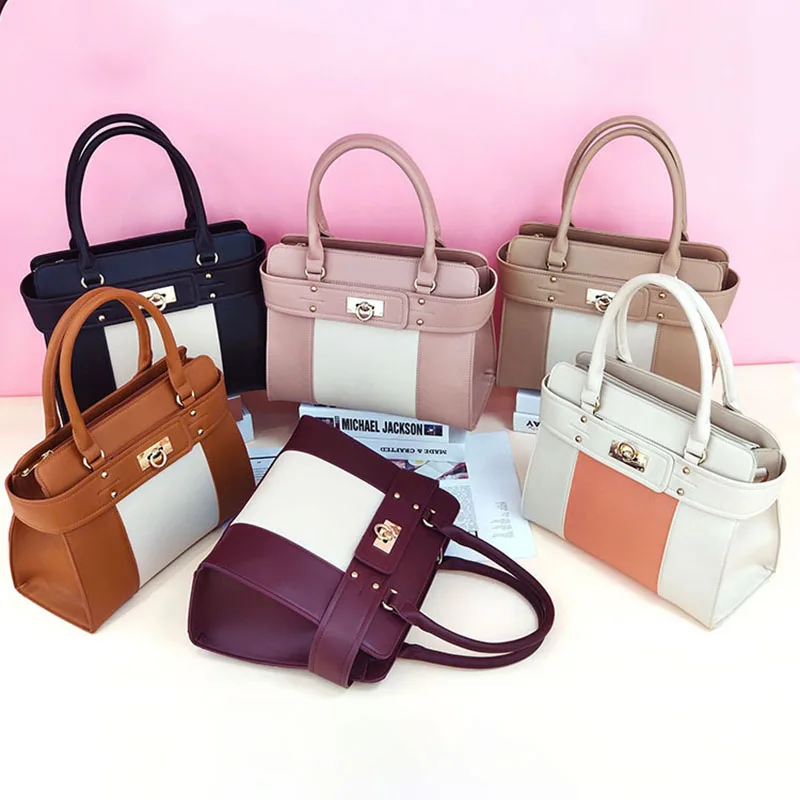 

Classic pu leather bucket bag ladies shoulder hand bags wholesale custom tote handbag for women luxury, 6colors