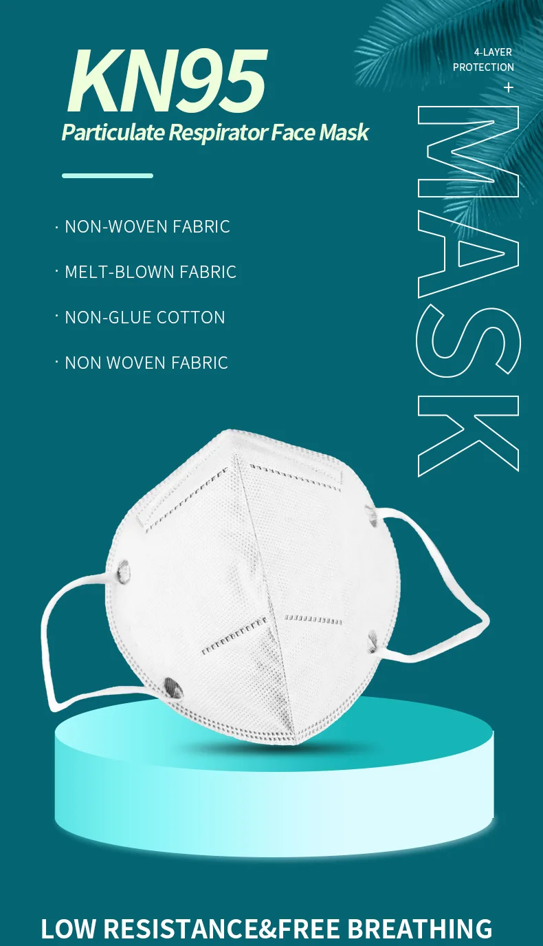 2020 5ply Filtration Face Shield Dust Disposable Face Mask Kn95 Face