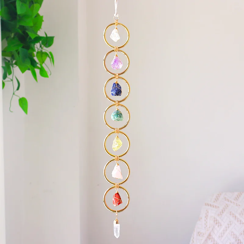 Wholesale Raw Crystal Chakra Wall Hanging Natural Crystal Sun Catcher Crystal Hanging for Home Wall Hanging
