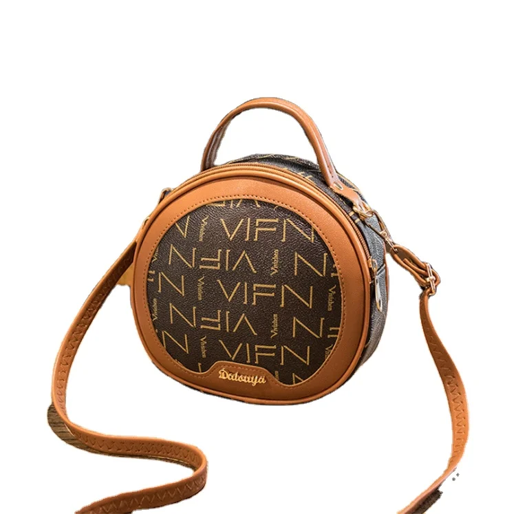 

2021 new fashion letter printed small round bag, Customized color