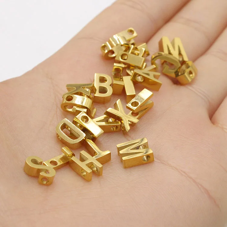 

gold plated custom jewelry Stainless Steel 26 Alphabet Letter Charms Pendant for Jewelry Necklace Bracelet