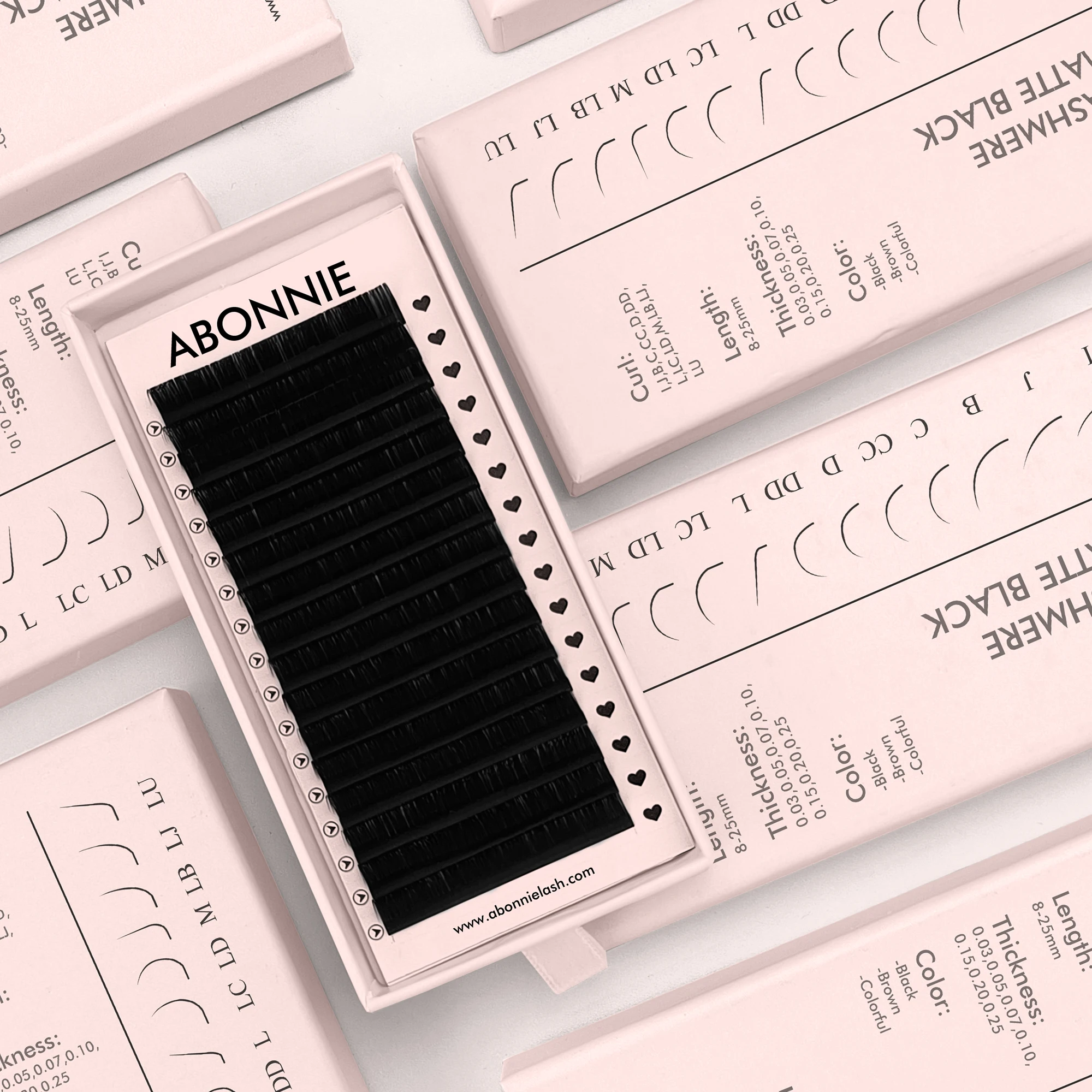 Abonnie Wholesale Lash Supplies Private Label Mink Korean Velvet Matte Black Eyelash Extension Cashmere Lashes Extensions