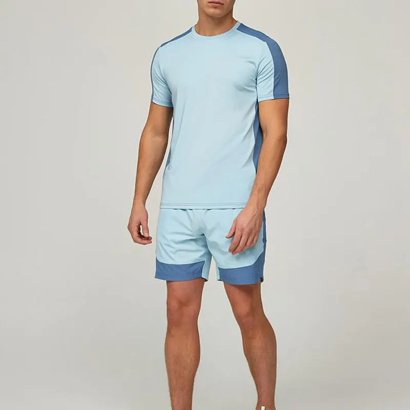 Reflective Polyester Spandex Shirt Shorts Two Piece Set
