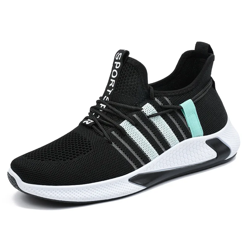 

High-top Flying Woven Breathable Sport Running Socks Shoes for Men