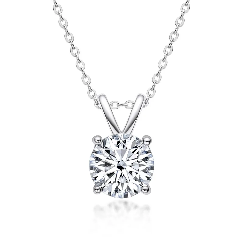 

Elegant 2 colors Plated Choice 1 carat Four Claw Moissanite d color Necklace Jewelry, Picture color