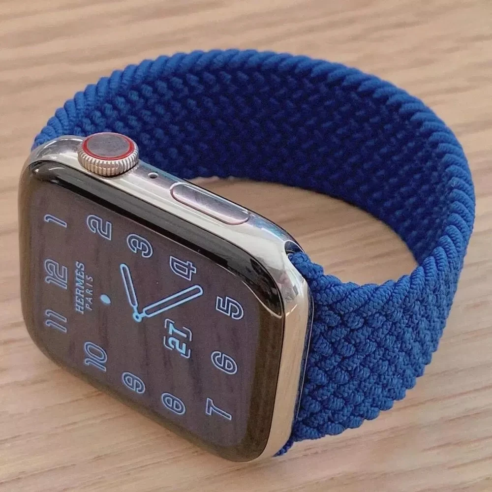 

Nylon Braided Solo Loop For Apple Watch Band 6 5 3 bands 44mm 40mm 38mm 42mm Elastic Strap Bracelet for iWatch Series 6 5 4 2 1, Black/red/blue/pink/green