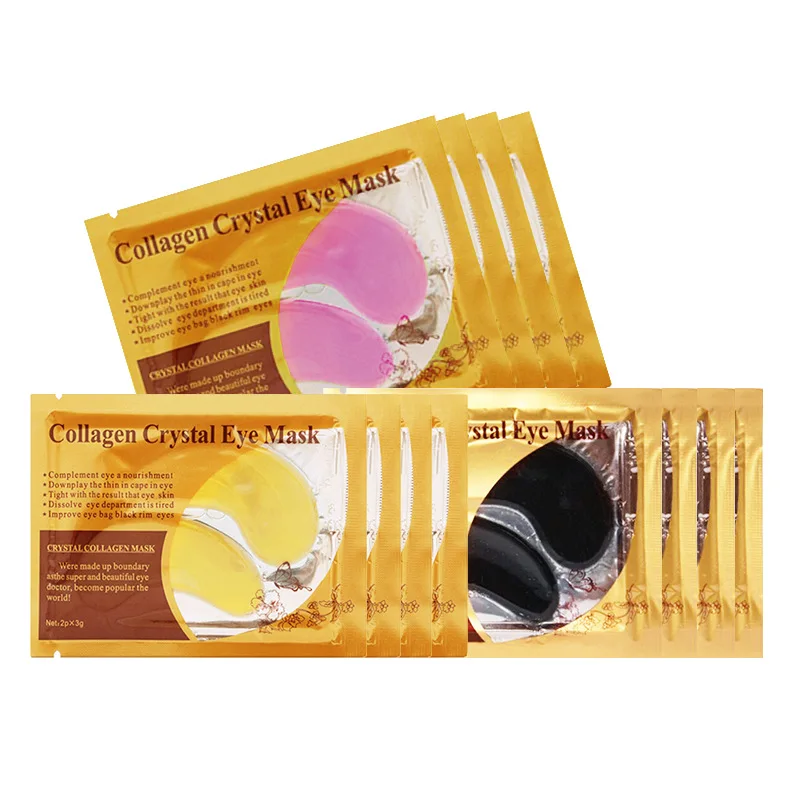 

Organic soft skincare golden crystal collagen gold under eye cover mask for eye care with eye mask packaging box