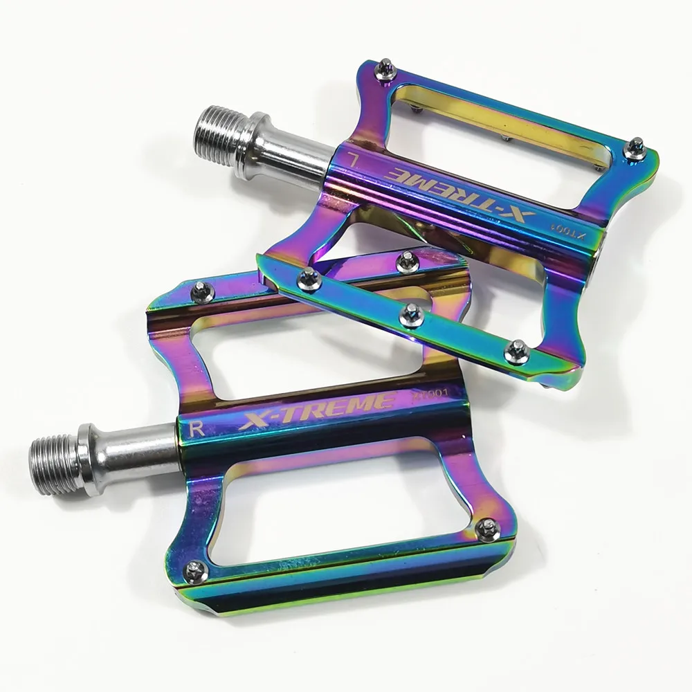 

XTREME Gradient Colorful Chrome Anti-Skid Aluminum Alloy Pedal Bicycle Accessories Gear Cycles For Mountain Bikes Road Bike BMX