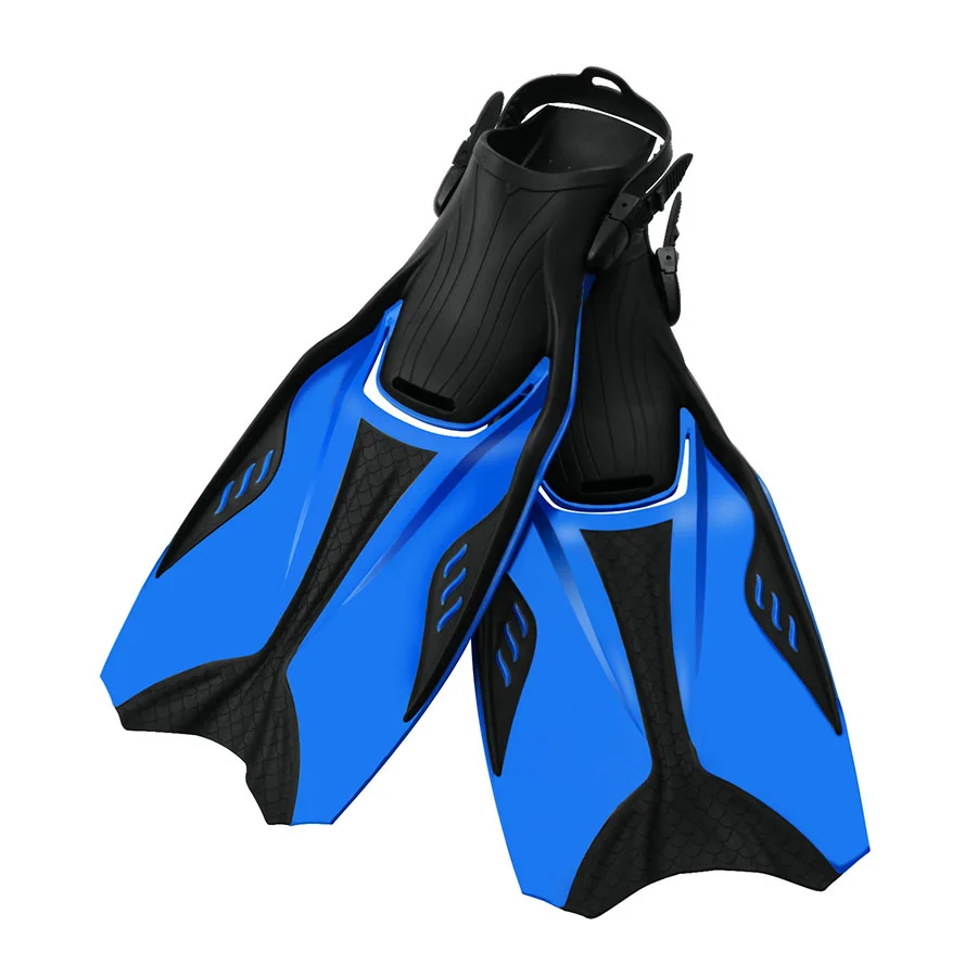 

DEDEPU Underwater Swimming Soft Flippers Adult Non slip diving fins Non Slip Fins adjustable dive fins, Blue+black