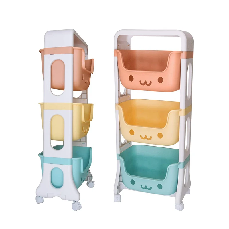 

Household Easy Installation DIY 2- 4 Layer Plastic Kids Toy Storage Rack Toys Organizer Storage