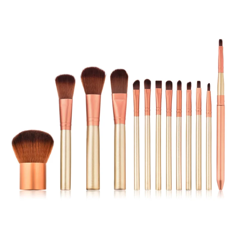 

13pcs Professional Makeup Brush Set Coffee Color Foundation Powder Blush Eyeshadow Brush Cosmetic