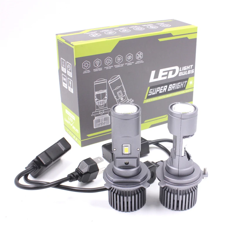 

Y012 72W 8000LM H4 9003 HB2 LED Headlight Lamp Mini Projector Lens Fan Cooling CSP Automobile H4 Hi/Lo Beam LED headlight Bulb