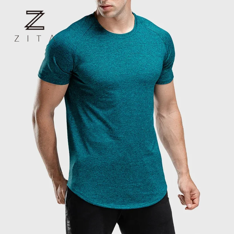 

Quick Dry Moisture Wicking Mens Gym Clothing Polyester Muscle Fitted T Shirts Men T-shirts Wholesale