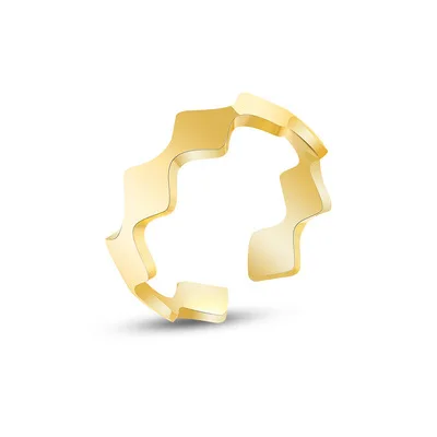 

Ins Popular Geometric Stainless Steel Open Ring Classic Rhombic Pattern Gold Titanium Steel Irregular Ring