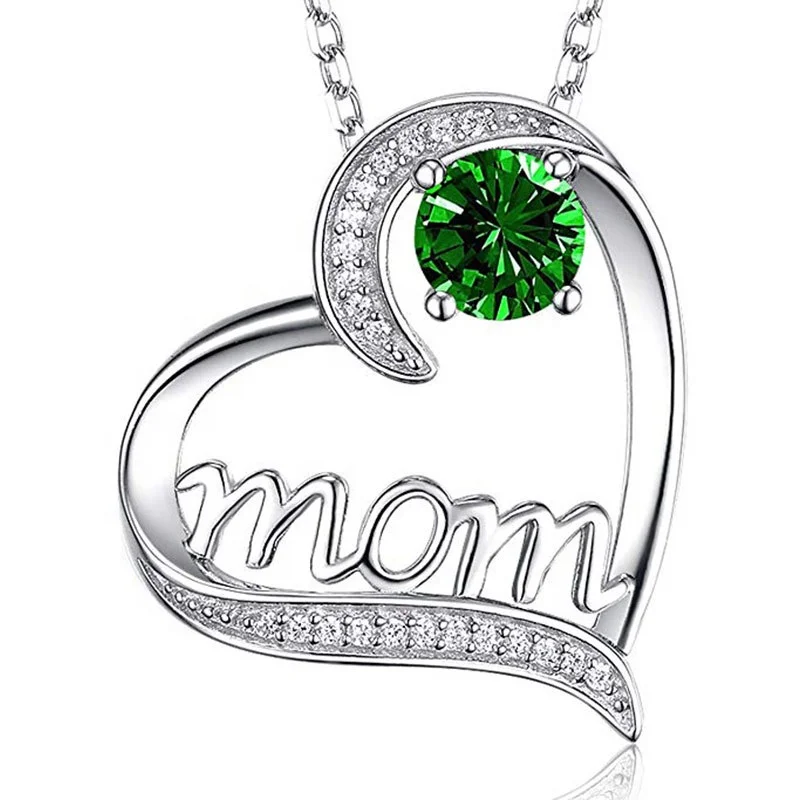 

Heart Mother's Day Pendant Necklace For Mom Filled Zircon Necklace Mother's Day Jewelry Gifts