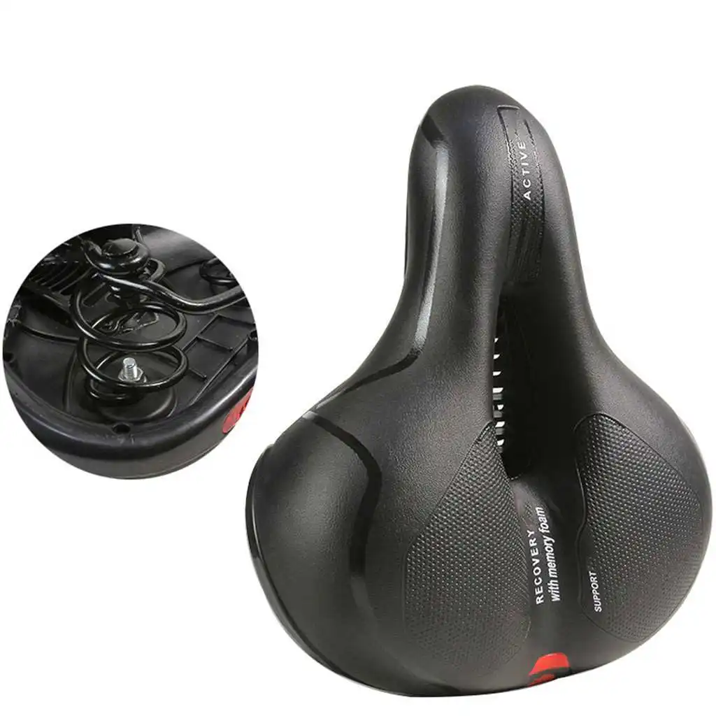 

MTB Bicycle Saddle,Soft Saddle Seat Cushion Pad,Waterproof Universal Bike Seats Spring Bicycle Saddle mountain bike saddle, Black