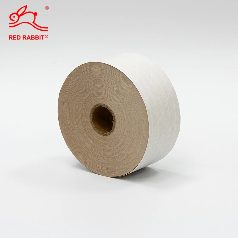 Customized Biodegradable High Viscosity Self Adhesive Water Activated Sealing Tape Kraft White