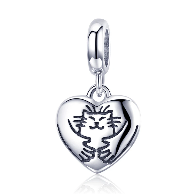 

SCC955 2021 heart pendant jewelry 925 sterling silver kitty charms