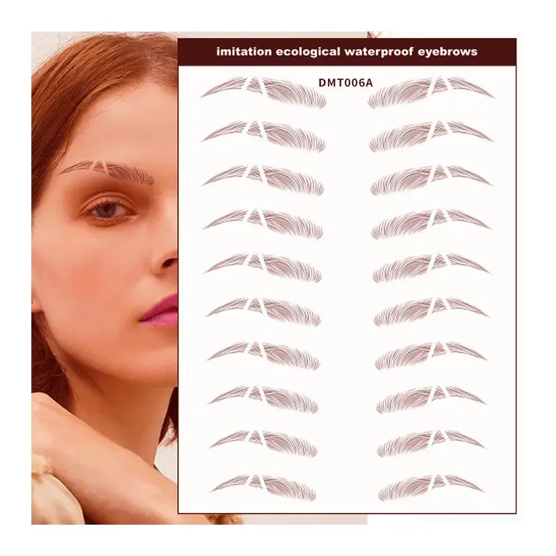 

2021 New arrival 4D imitation ecological Water Transfer Temporary Eyebrow Tattoo Sticker 4D Brown Eyebrows Tattoo, Black