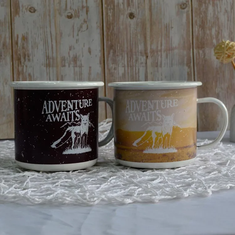 

Mikenda 350ml creative color change enamel cup gifts customized LOGO thickened color enamel mug