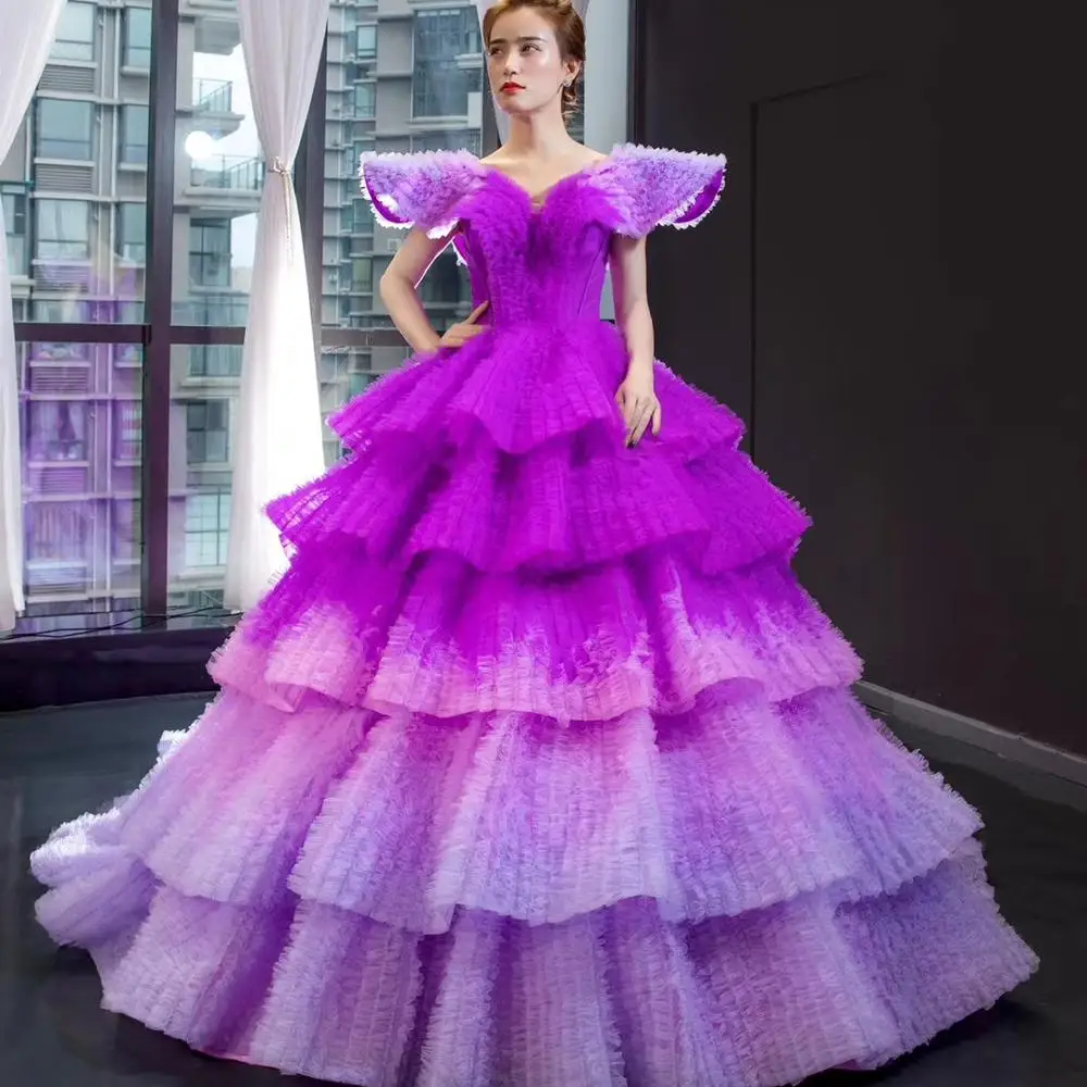 

2020 New trends evening dress purple elegant evening gown luxury ball gown for formal event evening gowns for girls, As picture or your request