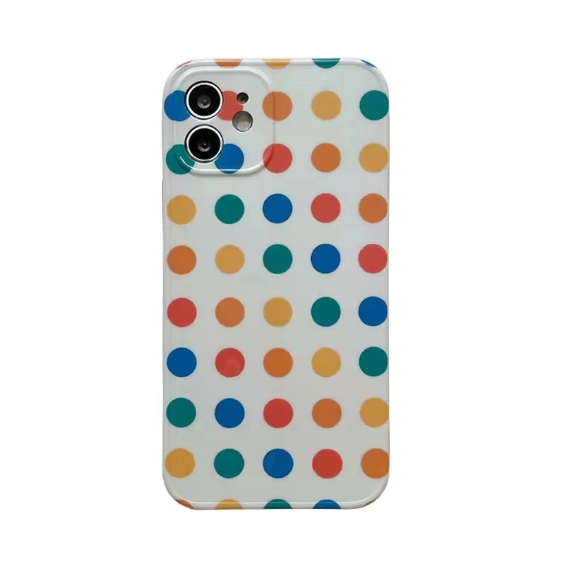 

Shockproof girly rainbow wave point glossy tpu mobile phone case cover for iphone 13 phone case