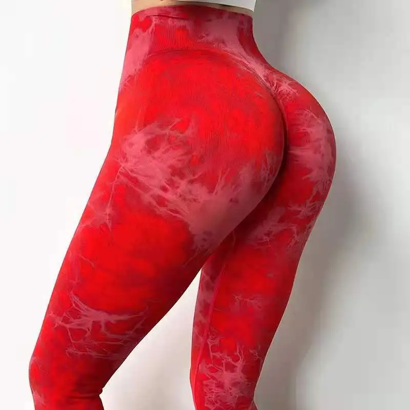 

Tie Dye Scrunch Butt Leggings Custom Logo Seamless Women Gym Pants High Waist Yoga Leggings for Women