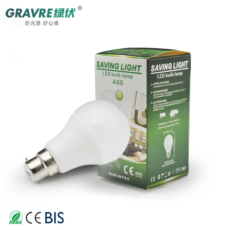 2020 Hot Sale Energy Saving IC Driver 110V 220V Voltage E27 Thread Lamps LED Bulb Light A60 9W e27 led bulb