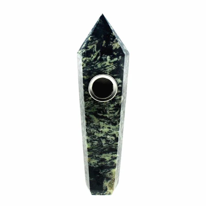 

Wholesale natural camouflage stone crystal smoking pipe, Colorful