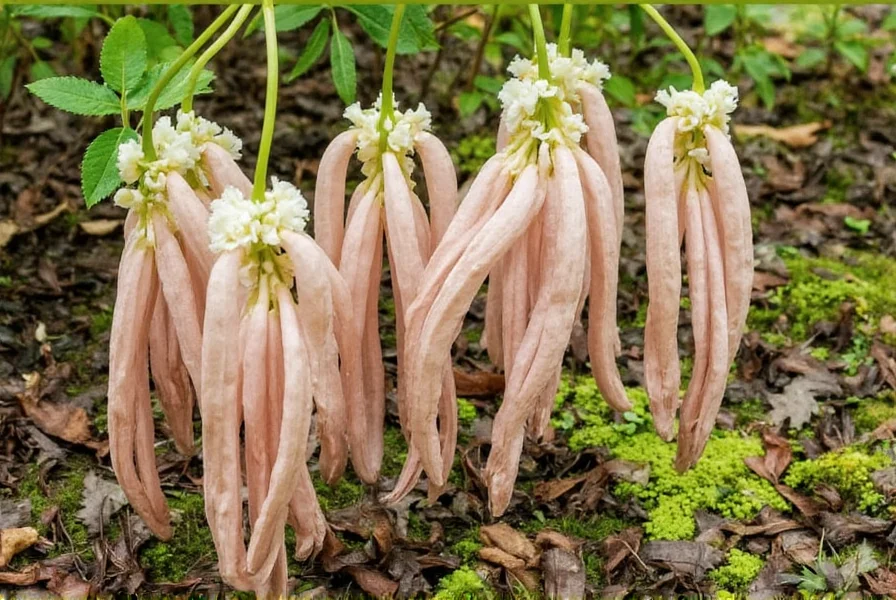 Wild ginger rhizomes showing proper planting depth and orientation