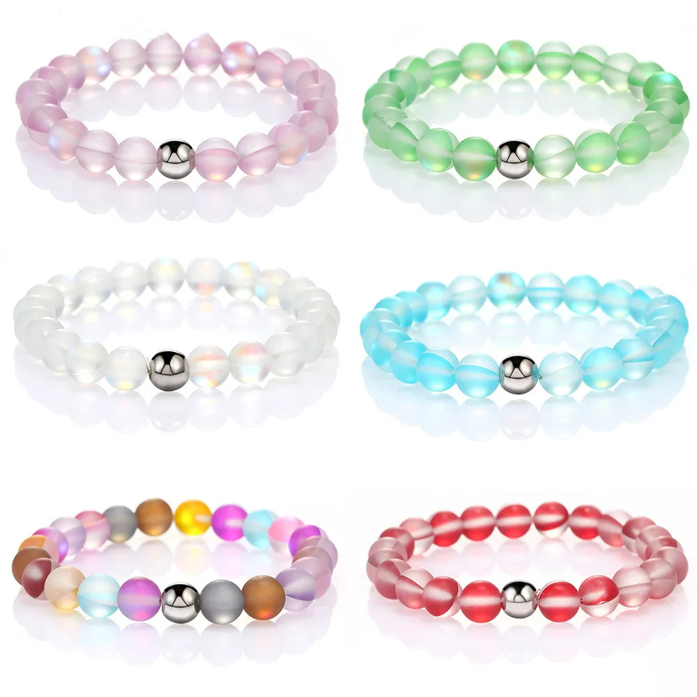 

Amazon Fashion Elastic Crystal Beads Bracelet Women Yoga Jewelry Gift 7 Color Glass Beads Stone 8mm Chakra Bracelets&Bangles