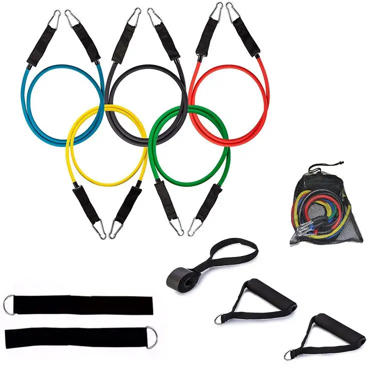 

Manufacturers Adjustable Sports 11pcs Heavy Duty Resistance Bands Tube Set, Custom color