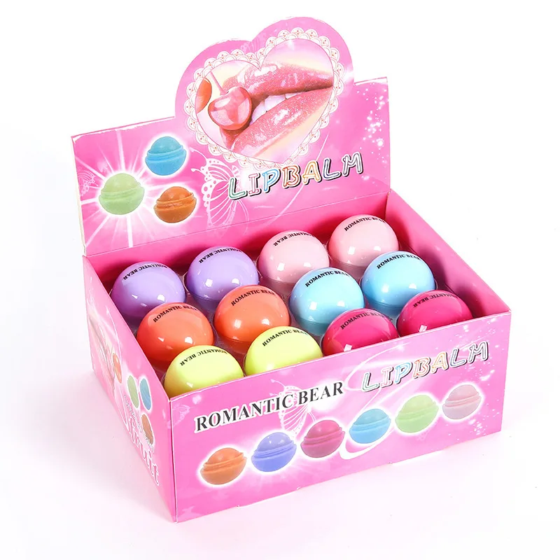 

Private Label Colorful Lovely Ball Shaped Lip Balm Scented Natural Lip Balm